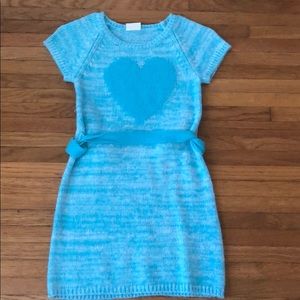 Blue and White Heart Sweater Dress